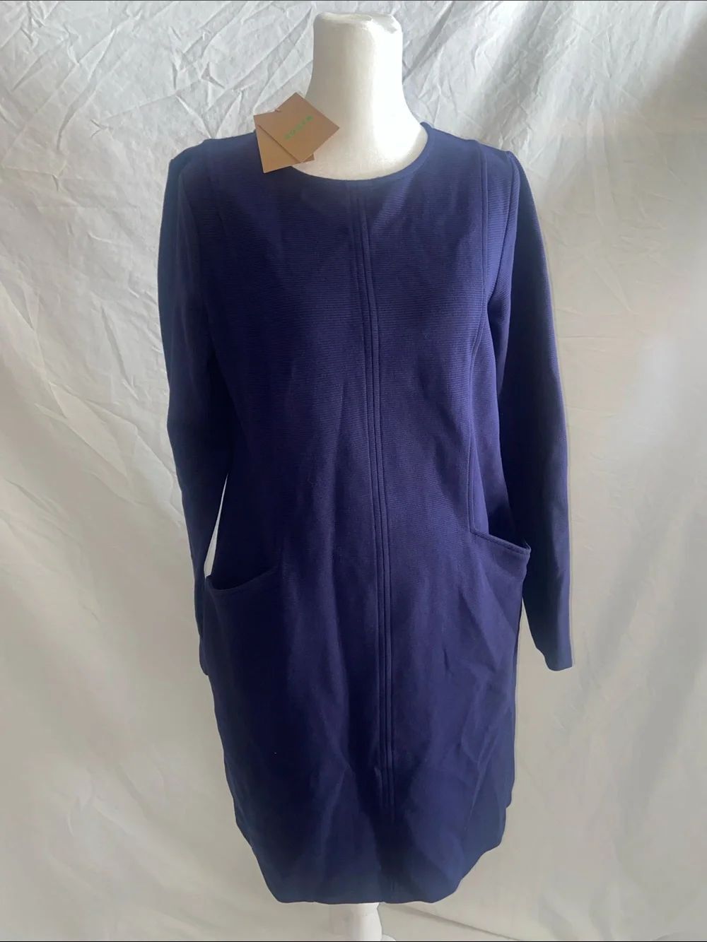 Boden Navy Long Sleeve Shift Dress with pockets size 8 US
